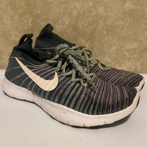 Nike Black and Purple Knit Sneakers